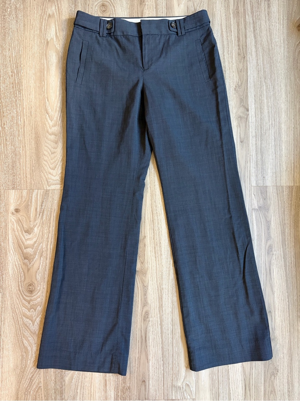 Banana Republic Jackson Fit Wool Dress Pants Size 8 Gray Bootcut Stretch